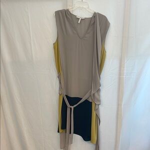 Chic Multicolor Sleeveless Dress with Draping